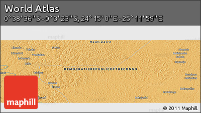 Political Panoramic Map of the Area around 0° 21' 0" S, 24° 43' 30" E