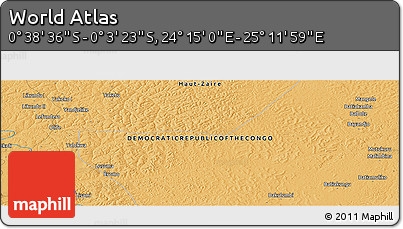Political Panoramic Map of the Area around 0° 21' 0" S, 24° 43' 30" E