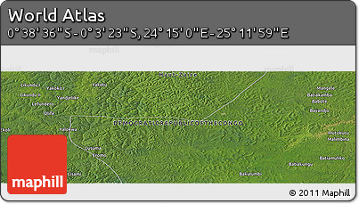 Satellite Panoramic Map of the Area around 0° 21' 0" S, 24° 43' 30" E
