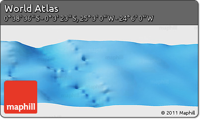 Shaded Relief Panoramic Map of the Area around 0° 21' 0" S, 24° 34' 30" W