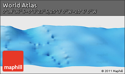Shaded Relief Panoramic Map of the Area around 0° 21' 0" S, 24° 34' 30" W