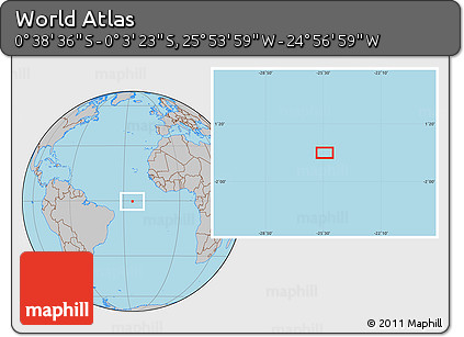 Gray Location Map of the Area around 0° 21' 0" S, 25° 25' 29" W