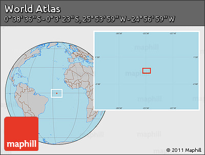 Gray Location Map of the Area around 0° 21' 0" S, 25° 25' 29" W