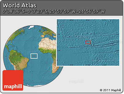 Satellite Location Map of the Area around 0° 21' 0" S, 25° 25' 29" W