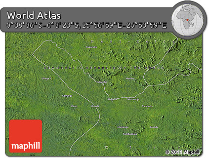 Satellite Map of the Area around 0° 21' 0" S, 26° 25' 29" E