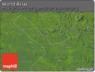 Satellite Map of the Area around 0° 21' 0" S, 26° 25' 29" E
