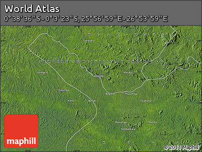 Satellite Map of the Area around 0° 21' 0" S, 26° 25' 29" E
