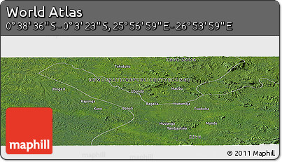 Satellite Panoramic Map of the Area around 0° 21' 0" S, 26° 25' 29" E
