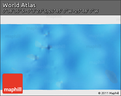 Shaded Relief 3D Map of the Area around 0° 21' 0" S, 26° 16' 29" W