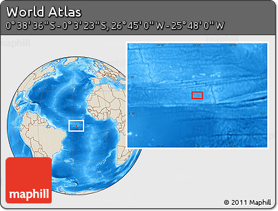Shaded Relief Location Map of the Area around 0° 21' 0" S, 26° 16' 29" W