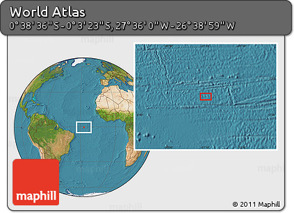 Satellite Location Map of the Area around 0° 21' 0" S, 27° 7' 30" W