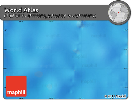 Physical Map of the Area around 0° 21' 0" S, 27° 58' 30" W