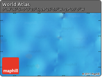 Physical Map of the Area around 0° 21' 0" S, 27° 58' 30" W