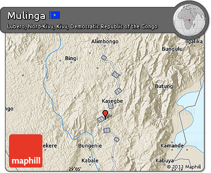 Shaded Relief Map of Mulinga