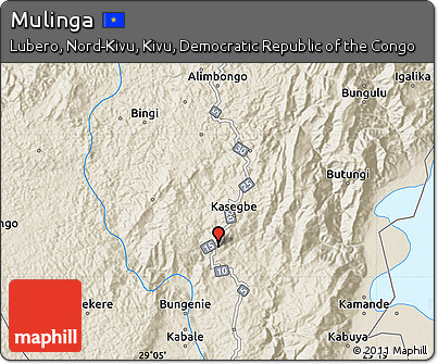 Shaded Relief Map of Mulinga