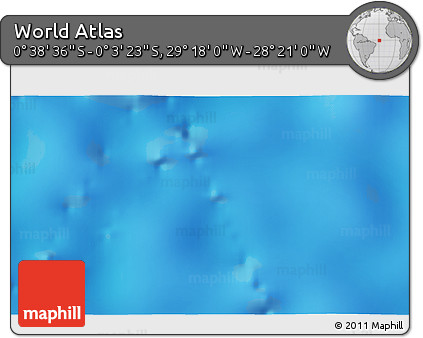Physical 3D Map of the Area around 0° 21' 0" S, 28° 49' 30" W