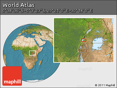 Satellite Location Map of the Area around 0° 21' 0" S, 29° 49' 30" E