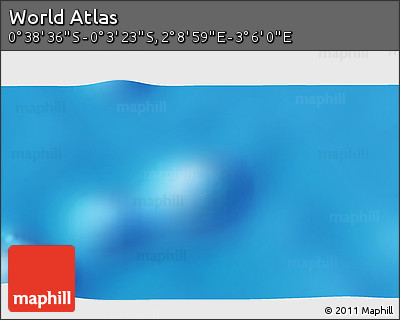 Shaded Relief 3D Map of the Area around 0° 21' 0" S, 2° 37' 30" E