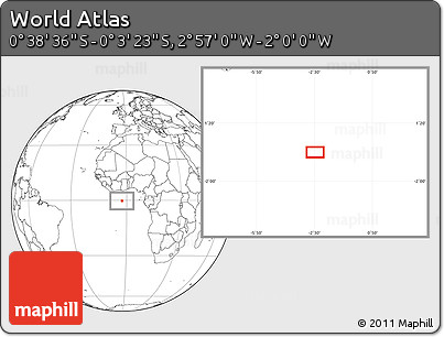 Blank Location Map of the Area around 0° 21' 0" S, 2° 28' 30" W