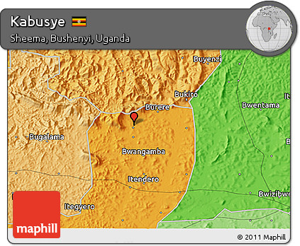 Political 3D Map of Kabusye