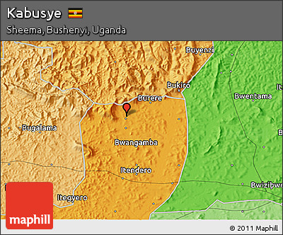 Political 3D Map of Kabusye
