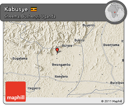 Shaded Relief 3D Map of Kabusye