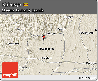 Shaded Relief 3D Map of Kabusye