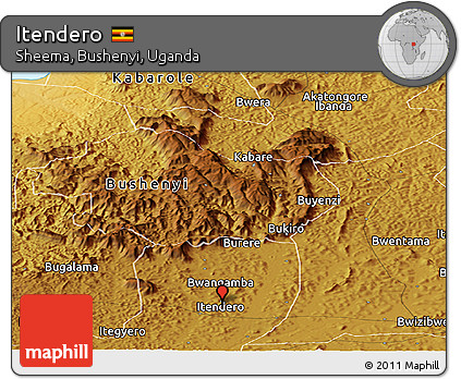Physical Panoramic Map of Itendero