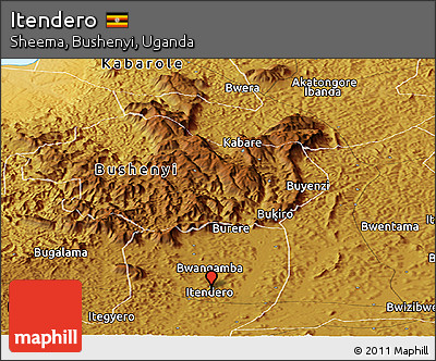 Physical Panoramic Map of Itendero
