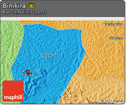 Political 3D Map of Binikira