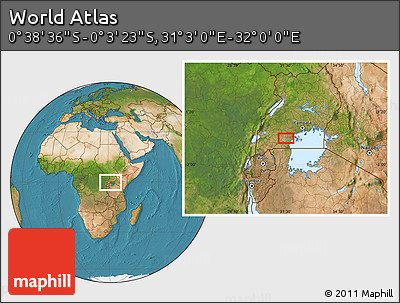 Satellite Location Map of the Area around 0° 21' 0" S, 31° 31' 29" E