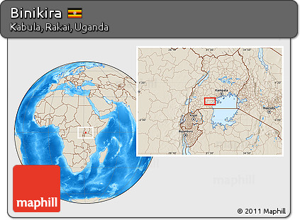 Shaded Relief Location Map of Binikira