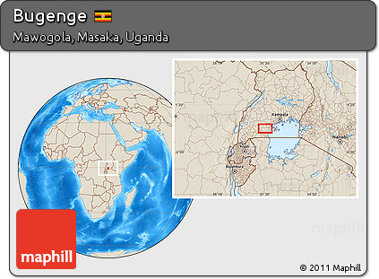 Shaded Relief Location Map of Bugenge
