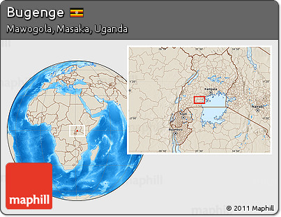 Shaded Relief Location Map of Bugenge