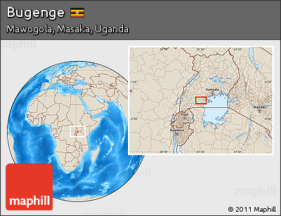 Shaded Relief Location Map of Bugenge