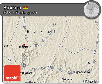 Shaded Relief Map of Binikira