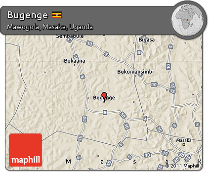 Shaded Relief Map of Bugenge