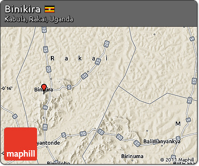 Shaded Relief Map of Binikira