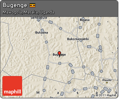 Shaded Relief Map of Bugenge