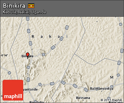 Shaded Relief Map of Binikira
