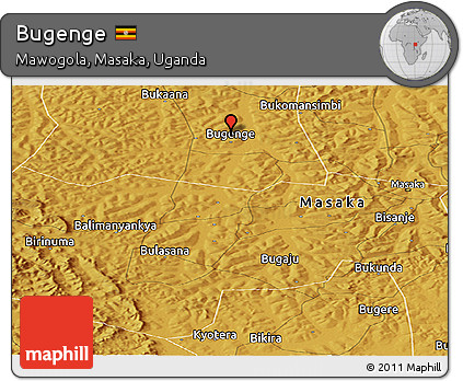 Physical Panoramic Map of Bugenge