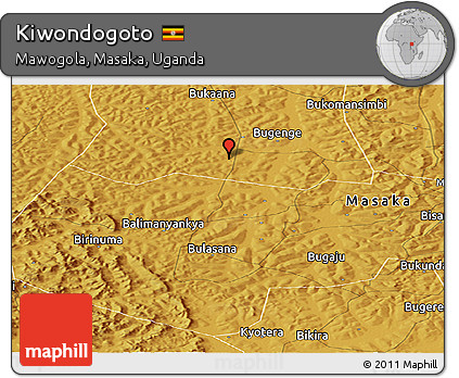 Physical Panoramic Map of Kiwondogoto