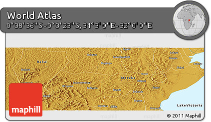 Physical Panoramic Map of the Area around 0° 21' 0" S, 31° 31' 29" E