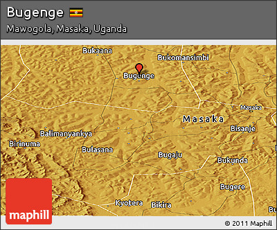 Physical Panoramic Map of Bugenge