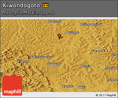 Physical Panoramic Map of Kiwondogoto