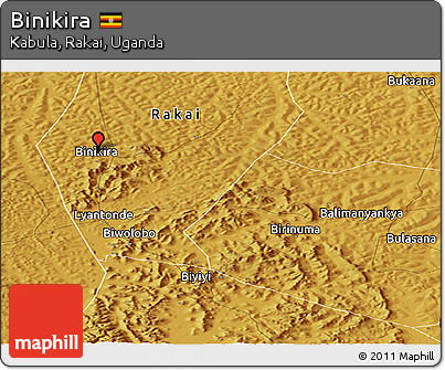 Physical Panoramic Map of Binikira