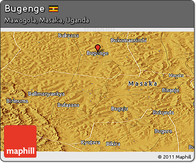 Physical Panoramic Map of Bugenge