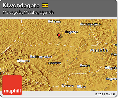 Physical Panoramic Map of Kiwondogoto