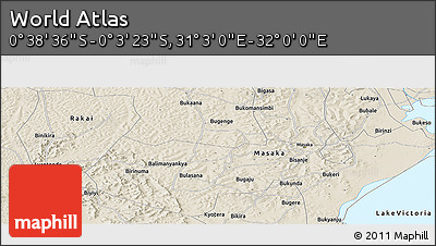 Shaded Relief Panoramic Map of the Area around 0° 21' 0" S, 31° 31' 29" E