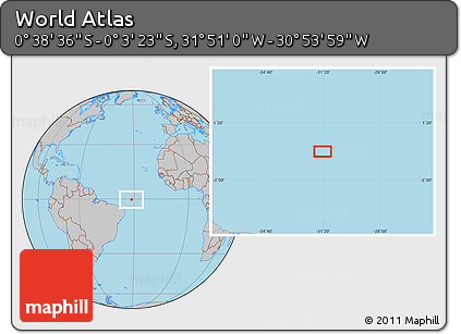 Gray Location Map of the Area around 0° 21' 0" S, 31° 22' 30" W
